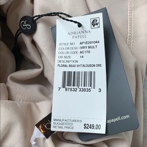 Beaded Blouson Slip Dress In Ivory New